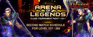 ARENA OF LEGENDS MATCH SCHEDULE 2ND