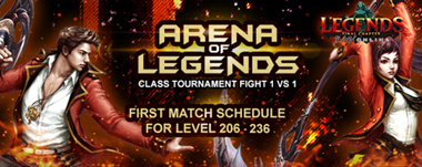 ARENA OF LEGENDS MATCH SCHEDULE 1ST